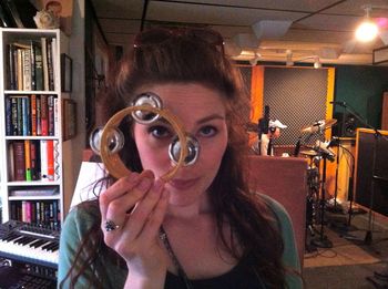 Allison and the world's cutest tambourine!
