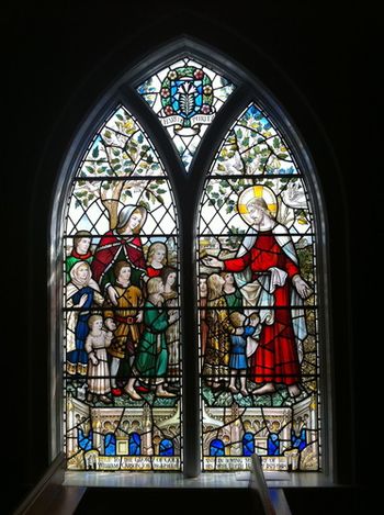 Another of Allison's favourite windows at St. Thomas'. We have a song inspired by this same verse - "Let the children come unto me..."
