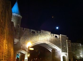 The moon over the gate entering Old Quebec ... fabulous date night!

