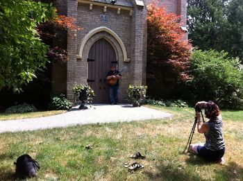 Photo shoot for "Every Church is a Small Town" CD artwork.

