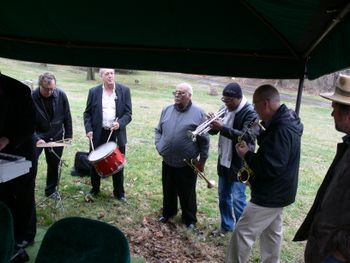 Members of VSR play for the dedication of Bennie Moten's grave marker - Highland Cemetery, KCMO
