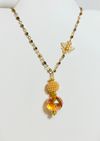 Honeycomb pearl pendant and earring set