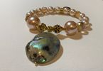 Abalone and Pearl Stretch Bracelet