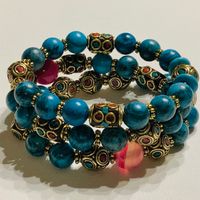Custom Designer 3 bracelet set with Tibetan beads