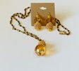 Honeycomb pearl pendant and earring set