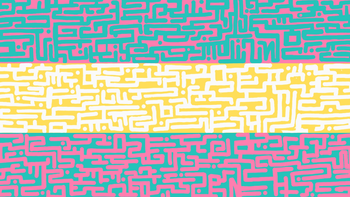 Pansexual flag with a superimposed maze
