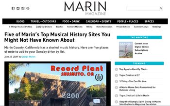 Record Plant Marin Magazine Online by George Thelen Creative

