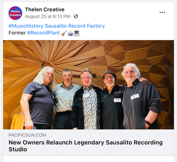 Newly Formed Sausalito Record Factory 2021 Thelen Creative
