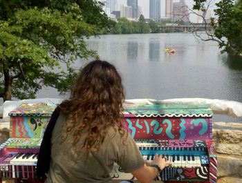 Playing one of the beauitful pianos left outside in austin as a part of an international and interactive art exhibit ... see video below :)
