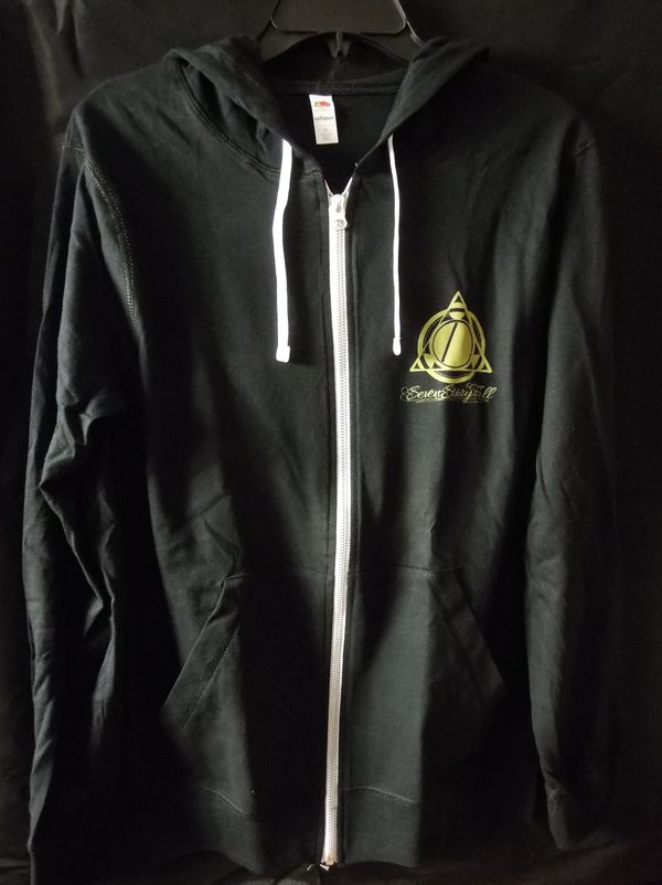 Black & Gold 7SF logo Zip hoodie (Black/unisex)