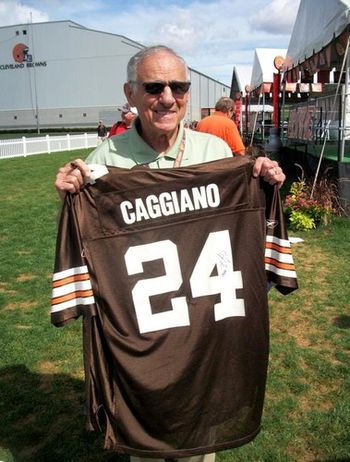 The Cardiacfather! Sam Rutigliano poses with Joe's Browns jersey!
