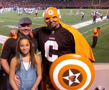 Alena Caggiano, her DAD & Captain Cleveland Browns defeat the Lions 24-6  8.15.2013
