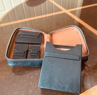 Black Leather traveling humidor - $69.99 - 1 left