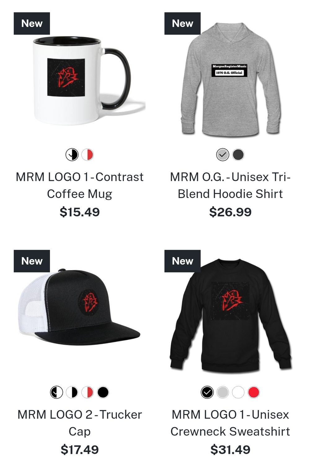 Many other items available at merch store
