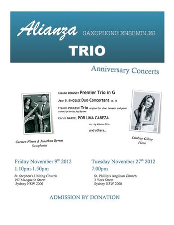 Alianza Trio Anniversary Concert Series - November 2012
