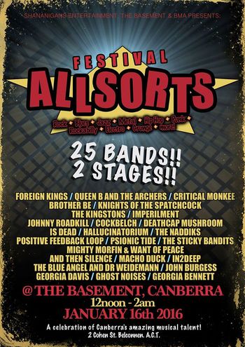 Mighty Morfin featuring in allsorts music festival
