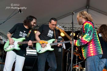 Jamming with Billy Iuso and Anders Osborne at Paulie's NOLA blues festival.
