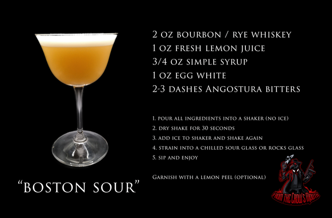Boston Sour Whiskey Cocktail