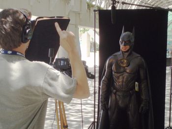 Batman shoots a PSA.
