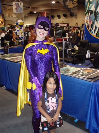 Batgirl finds a little fan.
