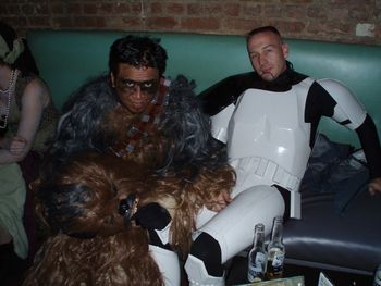 "Chewie" chillin out with a fellow trooper.
