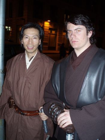 Anakin Skywalker and a fellow Jedi arrive.
