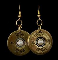 Large Gold Pearl Centered Dangle Earring Set - Item # - E45 - POGD