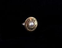 Gold with Large Pearl Center Ring - Item # - R45 - GP