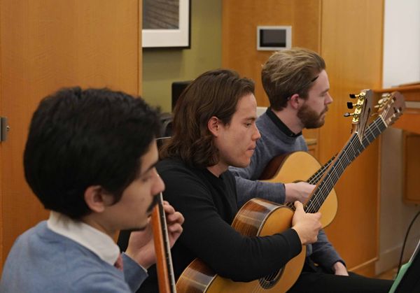 Guitarists participating in Diálogos Duo Residency, Mannes / New School for the Performing Arts, New York City. 
CLICK PHOTO for HIGHLIGHTS.