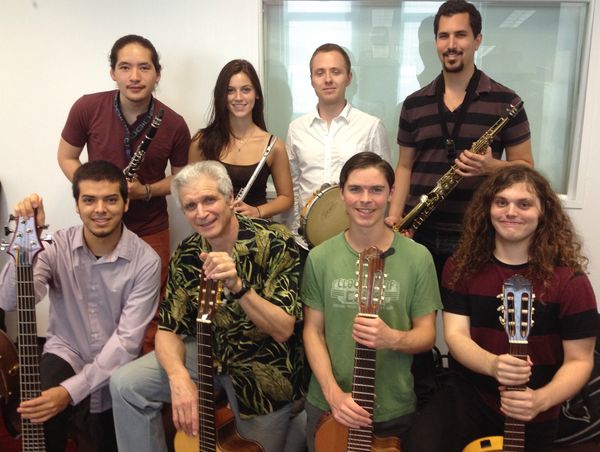 New School Brazilian Choro Ensemble at rehearsal.