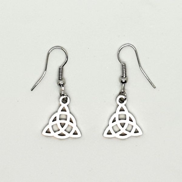 Celtic Flat Trinity Knot Earrings - Small
