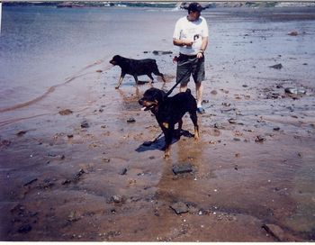 Baron & his mom, Annie, at the beach - June 2004
