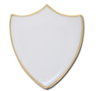 x3 Plain White Enamelled Shield Badges 32mm x 28mm + Free 35 Stickers + Free Delivery