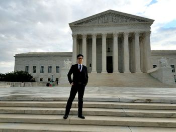 In front of the Supreme Court
