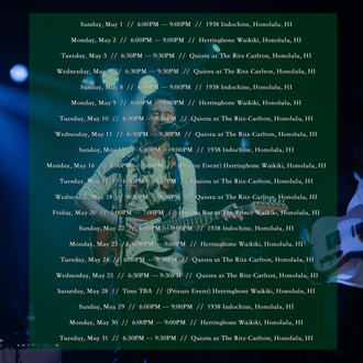 More dates added regularly - click to see updated monthly list of shows.