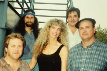 Peir 9,1995. Dave with Keith McMicheal, Barry Sless, Rico Petruccelli and Marja Calhoun.

