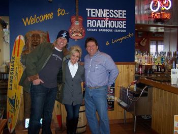 BILLY DEAN "Country Music Entertainer/Singer Songwriter" with CONNIE LEE & husband KEVIN CUNNINGHAM at their restaurant TENNESSEE ROADHOUSE.
