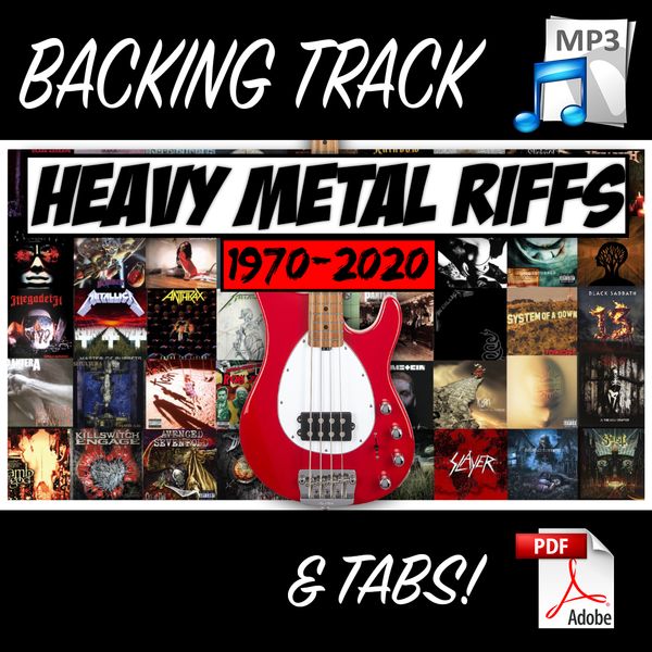 50 Years Of HEAVY METAL Bass Lines | 1970-2020 BASS TABS & BACKING TRACK PDF TABS