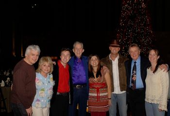 A Portion of the Cast from the Still Believing In Christmas Album Producer Mark Moseley, Helen Cornelius, Justin, Porter Wagoner, Liem Logue of Seasong Recording, Lloyd Knight, Whispering Bill Anderson, and Sherry Johnson for Seasong Recording at the Hall of Fame
