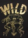*MENS * Wild Records Black T-shirt with Gold logo