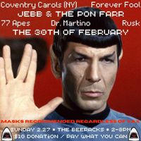 TLR Records Presnts: Rusk, Forever Fool, 77 Apes, Dr. Martino, The 30th of February, Jebb & The Pon Farr, & Conventry Carols (Unlikely Places Pop and Rock Radio MCs)