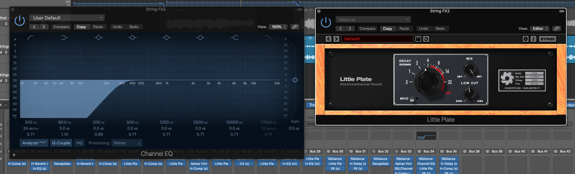 Image of plat reverb plug and settings used