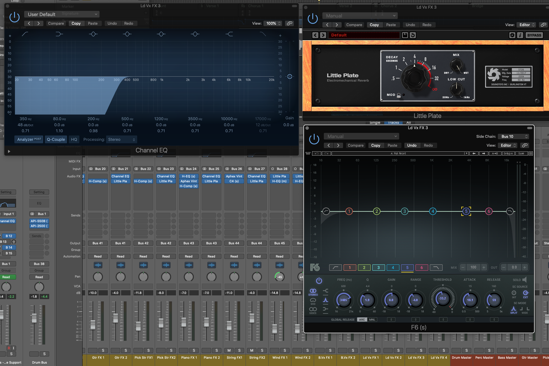 Screenshot of lead vocal reverb settings in Logic X