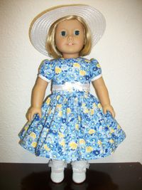 Blue and Yellow Flowered Dress 