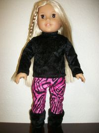 Velveteen Black shirt w/Hot pink sparkle Zebra pants