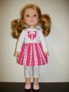Heart Dress w/leggings 14.5" doll
