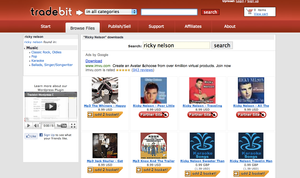 Shot of Whiners album with a whole bunch of Ricky Nelson albums at tradebit download site