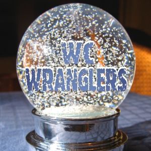 WC Wranglers written out in a snow globe