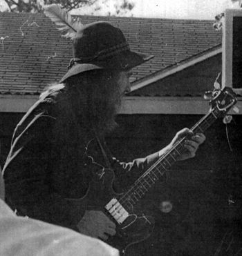 Berry Oakley,(of the Allman Brother's Band), Richard's friend and bass brother, playing Richard 's bass because Berry's own Guild wasn't working. This was during one of the 1969 Sunday afternoon jams for the hippies at the Forest Inn in Jacksonville, FL. These jams often included Duane Allman. One of these jams was where Richard introduced Red Dog to Duane Allman. Ask Red Dog.
