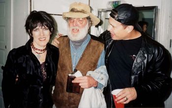 Lucinda Williams, Eric Von Schmidt & Richard Price backstage at a Connecticut show. Richard introduced Lucinda and Eric. Eric was a 60s folk blues hero for Lucinda. Richard used to jam with Eric in the 60's at his home on Siesta Beach in Sarasota, Florida learning folk & blues finger picking styles. Joan Baez, Bob Dylan, Maria Muldar and other greats used to visit and jam there.
